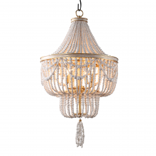 Terracotta Lighting H9116-4W - Candia Beach White Wood Beads Chandelier