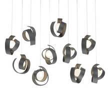 Hubbardton Forge 131208-SKT-LONG-20-GG0711 - Riza 10-Light Pendant