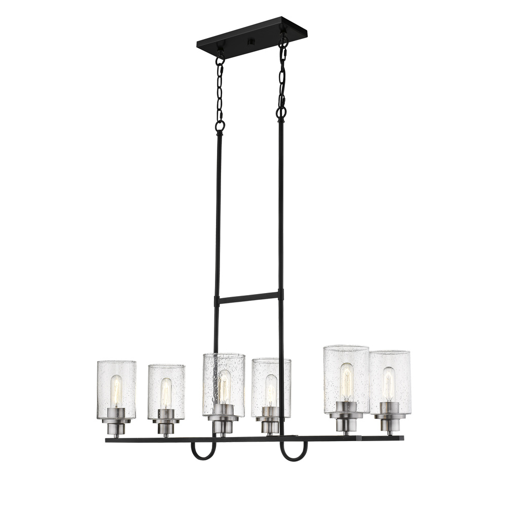 Clifton 6-Light Island Matte Black/Brushed Nickel