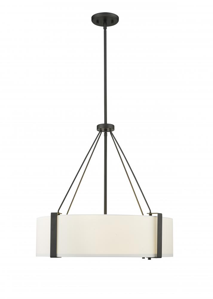 Telfar 3-Light Pendant Light Matte Black/White