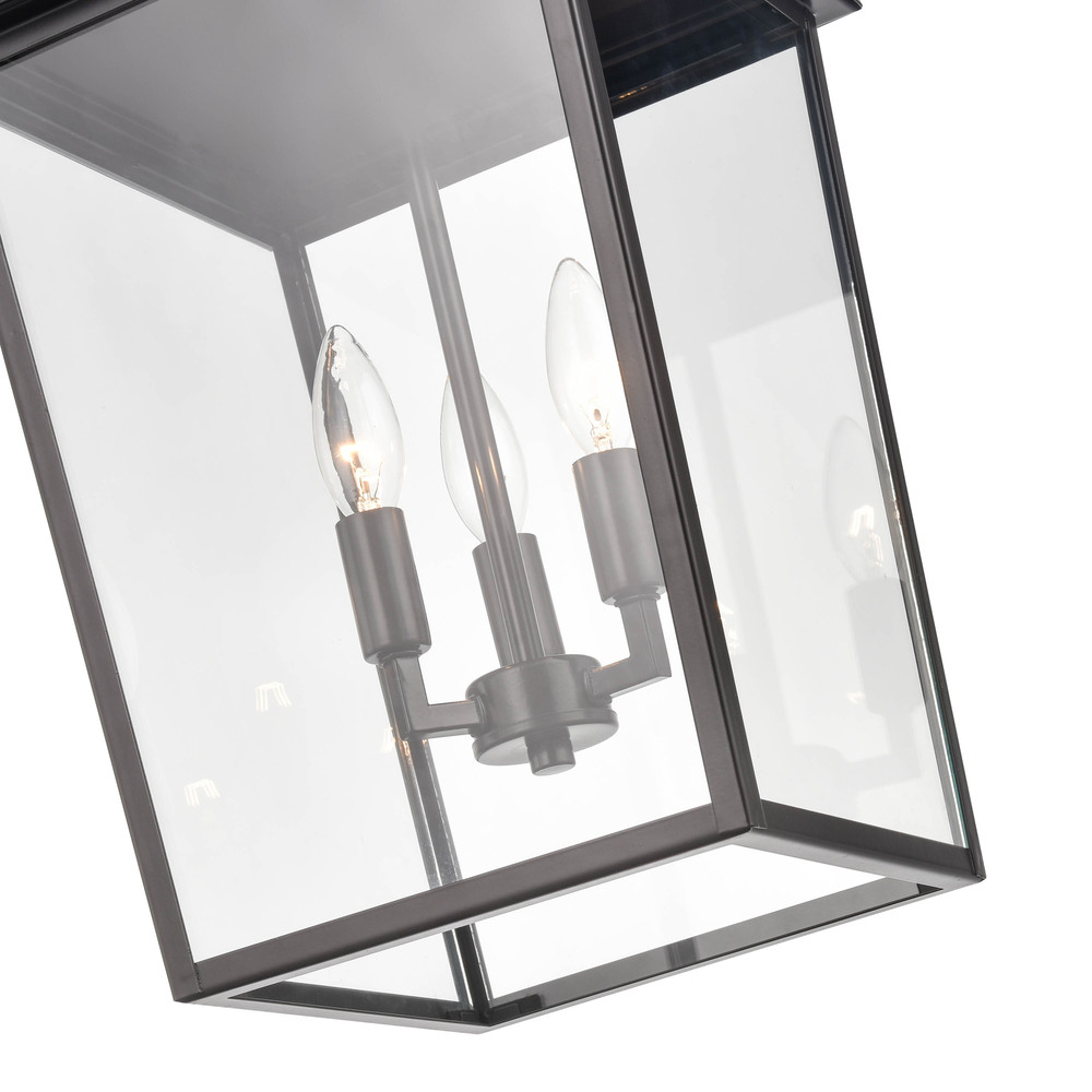 Fetterton 3-Light Outdoor Hanging Lantern Powder Coated Bronze