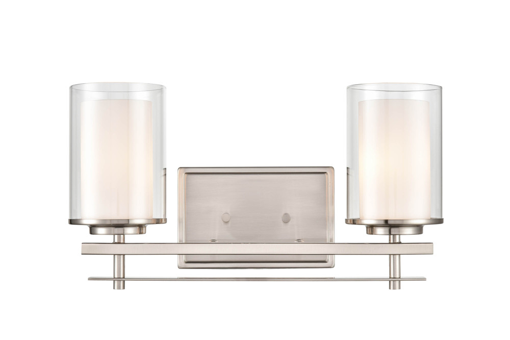 Huderson 2-Light Vanity Brushed Nickel