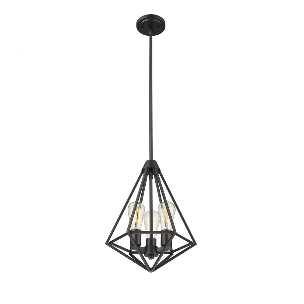 Dawes 3-Light Pendant light Matte Black