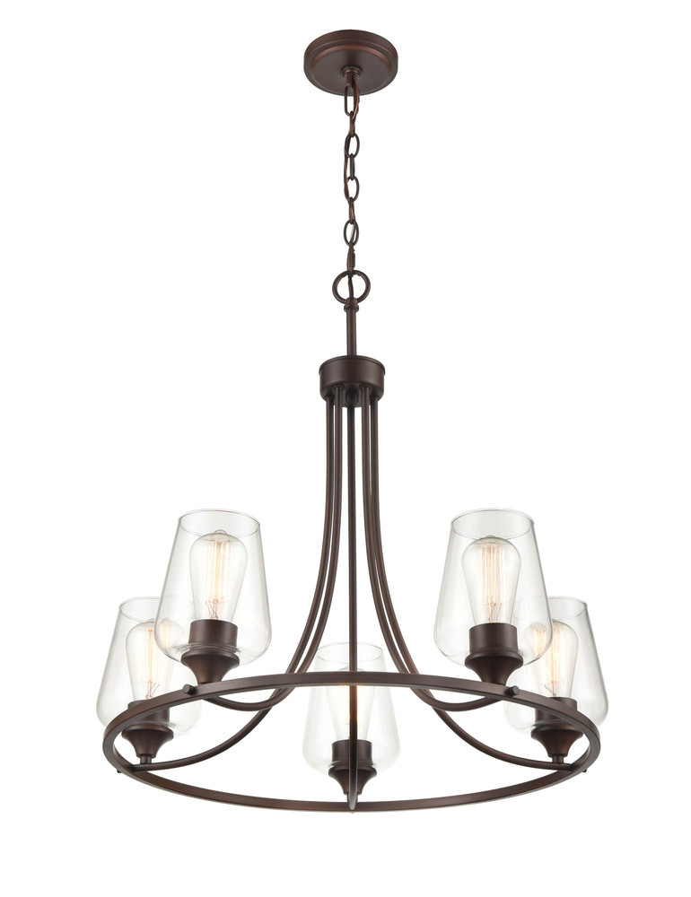 Ashford 5-Light Chandelier Ceiling Light Rubbed Bronze