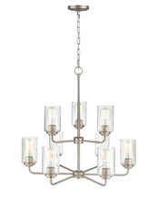 Millennium 9609-SN - Moven 9-Light Chandelier Ceiling Light Satin Nickel