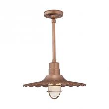 Millennium RRWS18-CP - R Series 1-Light Stem Hung Radial Wave Shade Copper