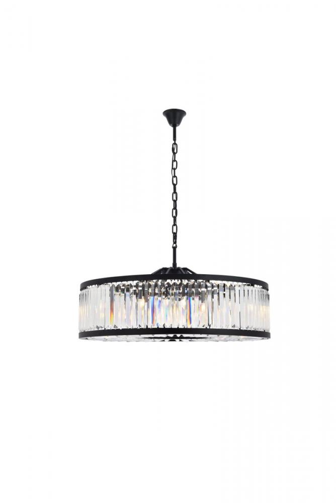 Chelsea 10 Light Matte Black Chandelier Clear Royal Cut Crystal