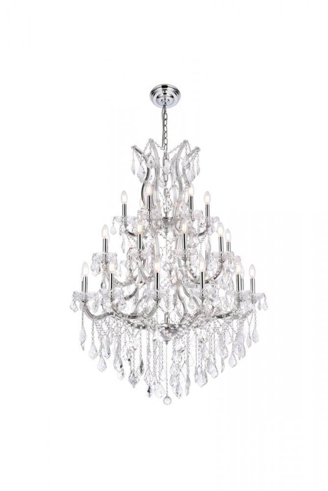 Maria Theresa 28 Light Chrome Chandelier Clear Royal Cut Crystal