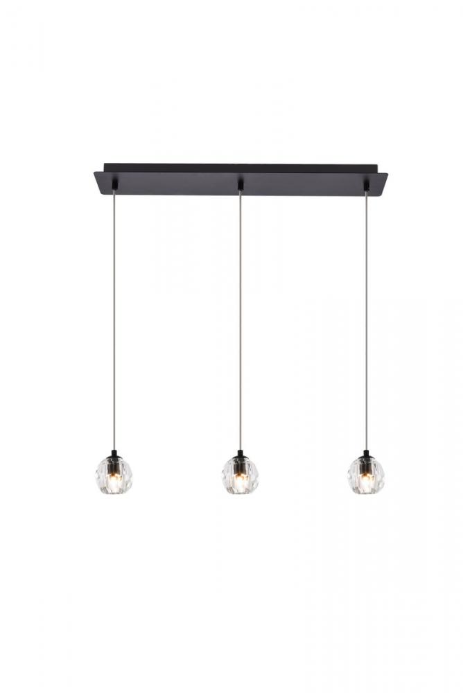 Eren 3 Lights Black Pendant