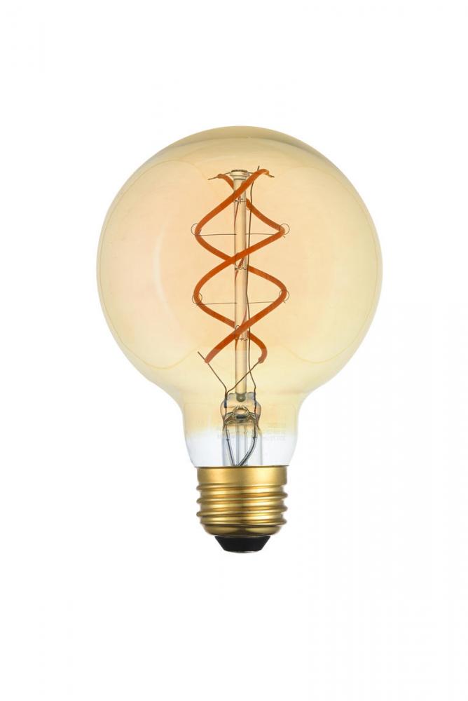 LED Decorative Helix Vertical 2000k Nostaligic Filament 6 Watts 300 Lumens Amber Tint G25 Light