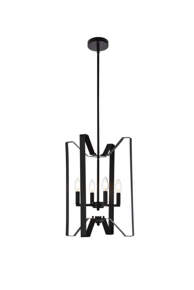 Hoffman 4 Lights Pendant in Black