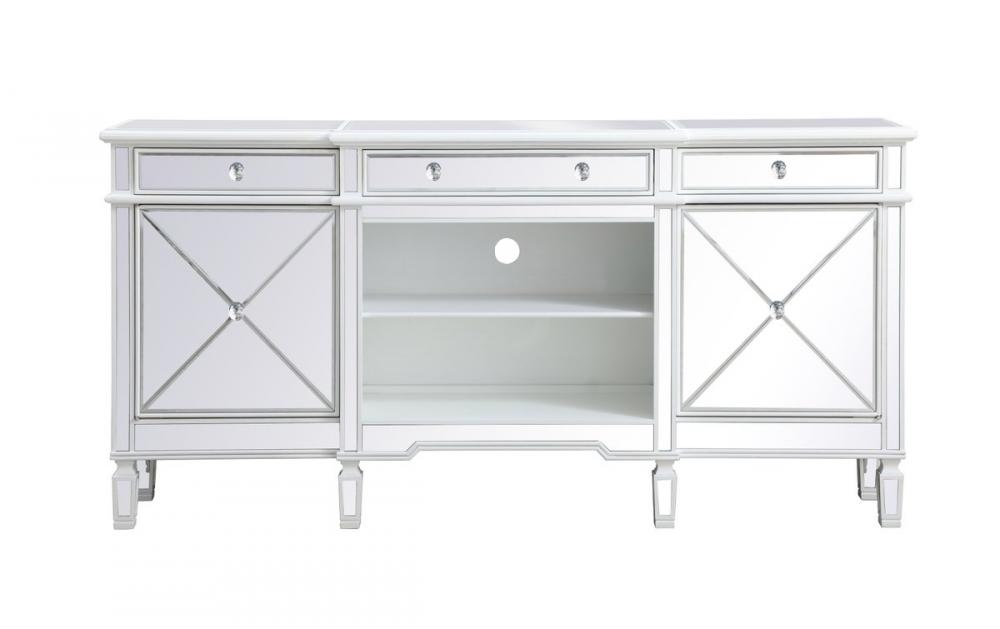 Contempo 72 In. Mirrored Credenza in Antique White