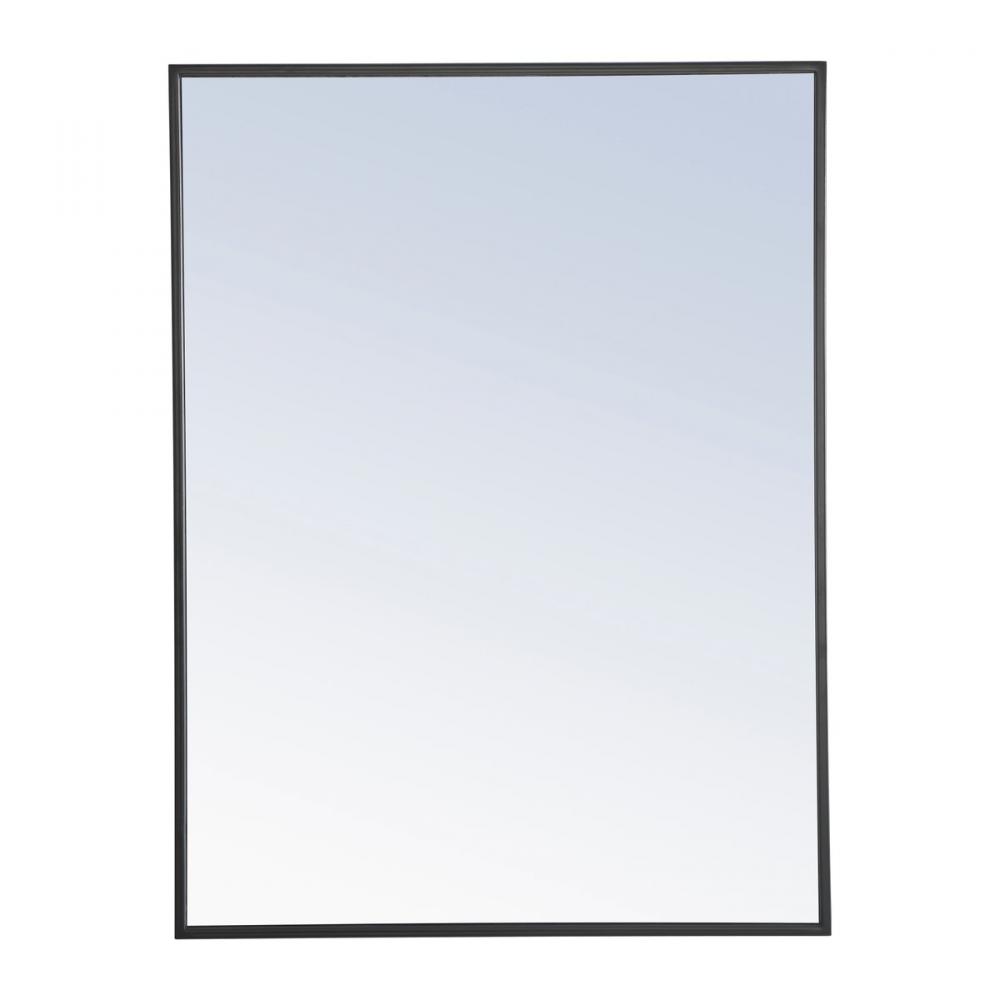 Metal Frame Rectangle Mirror 24 Inch Black Finish