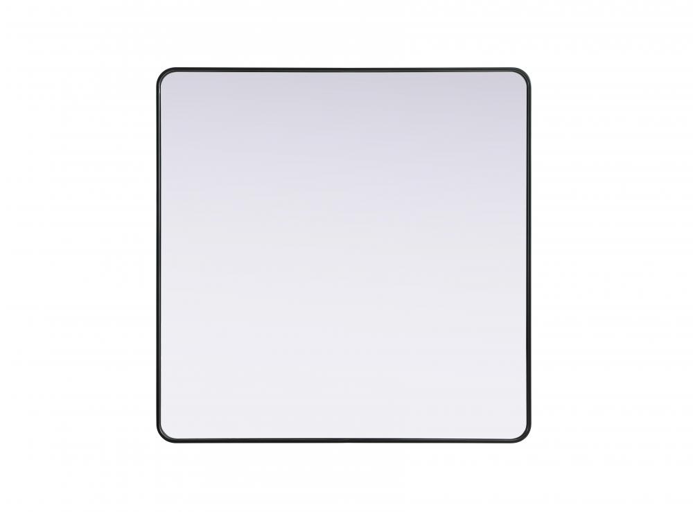 Contour Metal Square Mirror 48x48 in Black