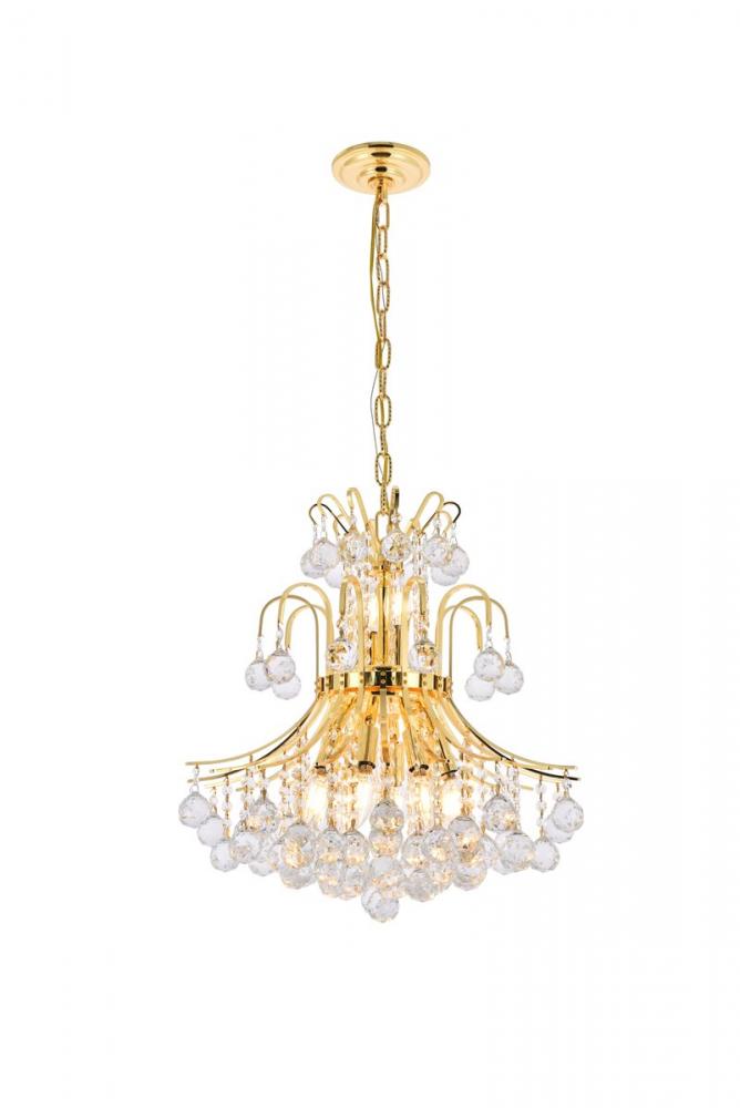 Toureg 10 Light Gold Pendant Clear Royal Cut Crystal