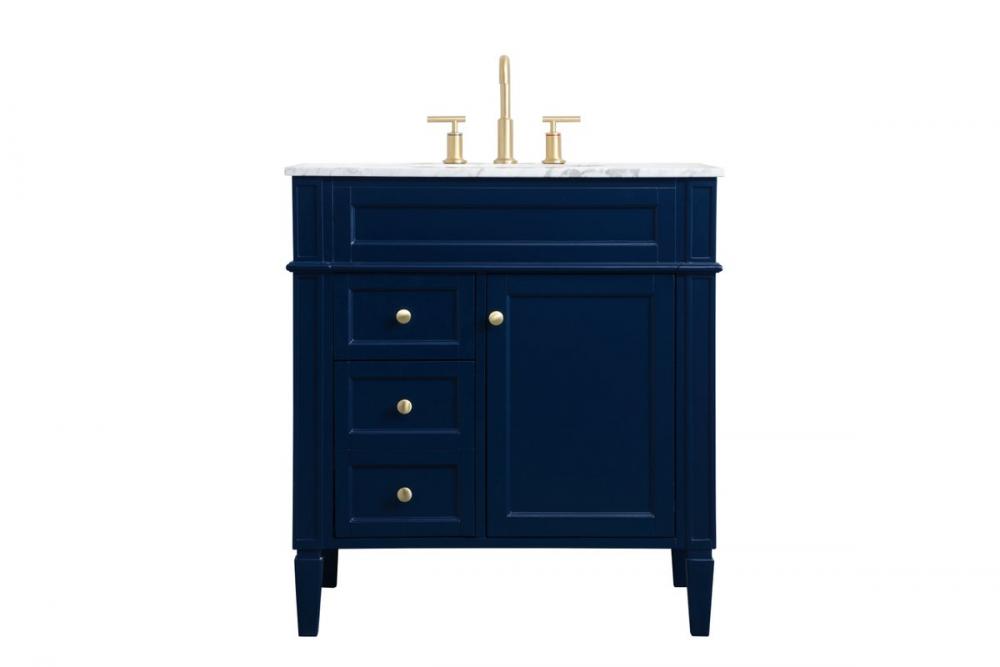 32 Inch Single Bathroom Vanity in Blue