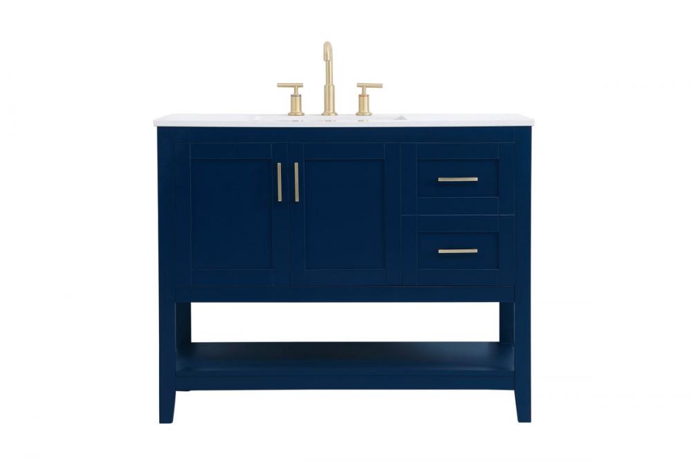 42 Inch Single Bathroom Vanity in Blue