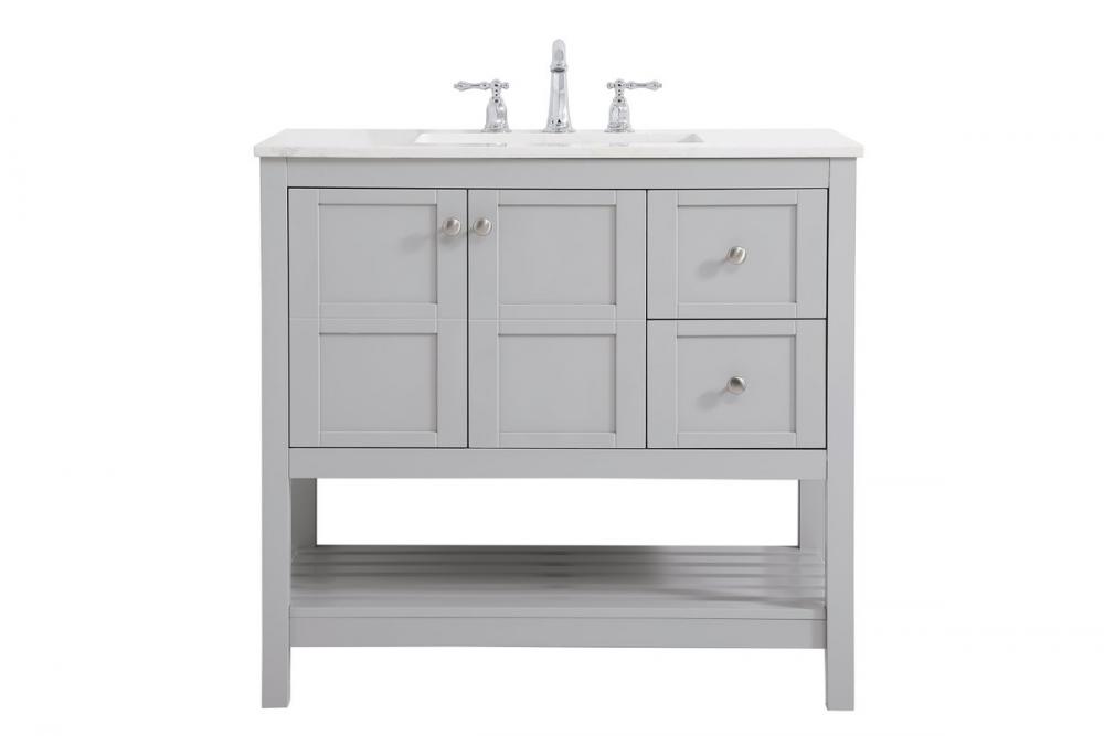 36 Inch Single Bathroom Vanity in Gray