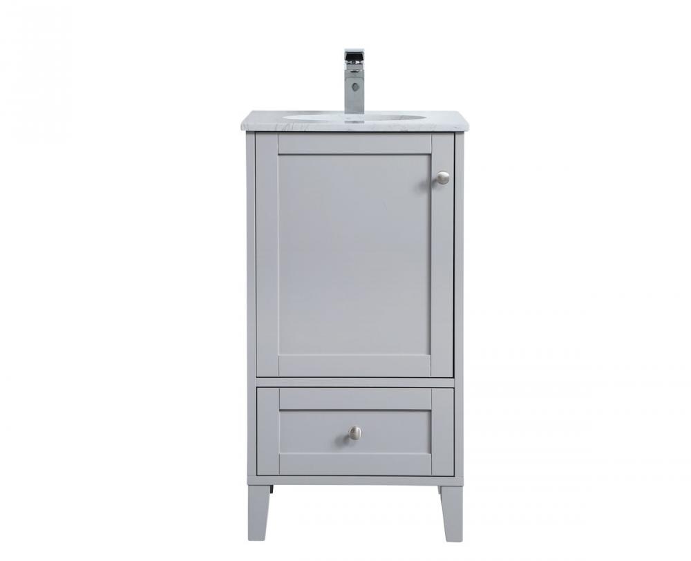 18 Inch Single Bathroom Vanity in Grey