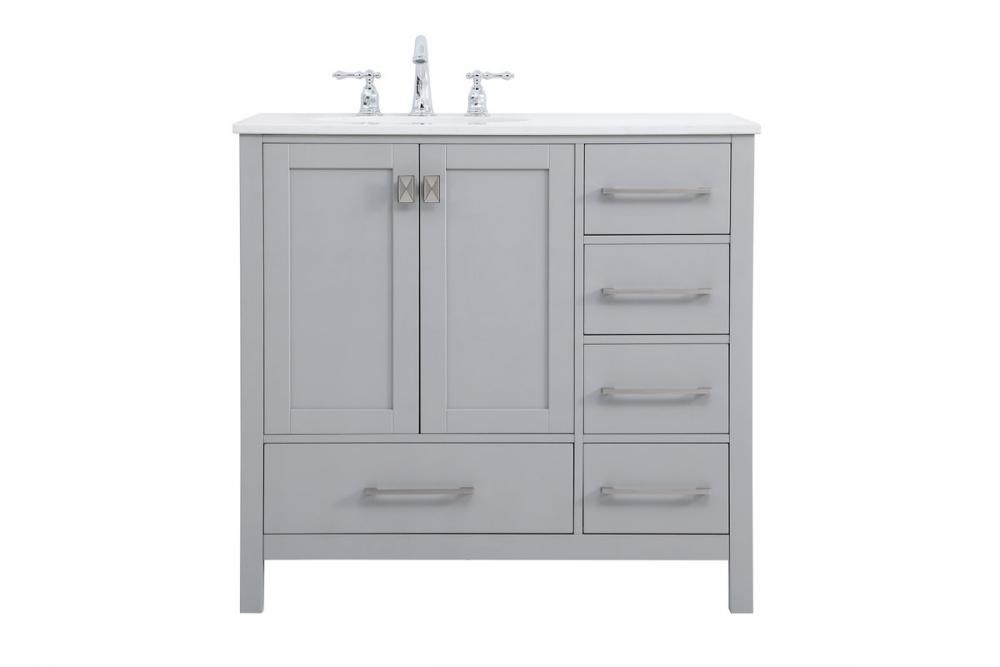 36 Inch Single Bathroom Vanity in Gray