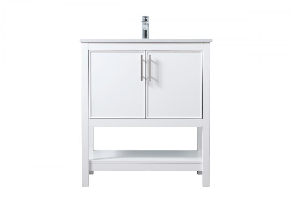 30 Inch Single Bathroom Vanity in White