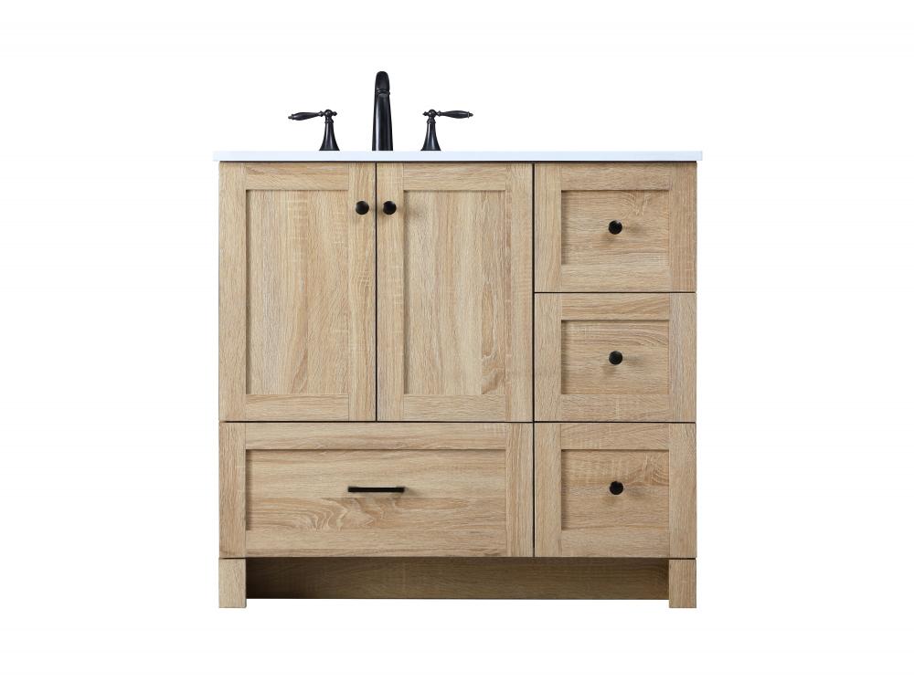 36 Inch Single Bathroom Vanity In Mango Wood