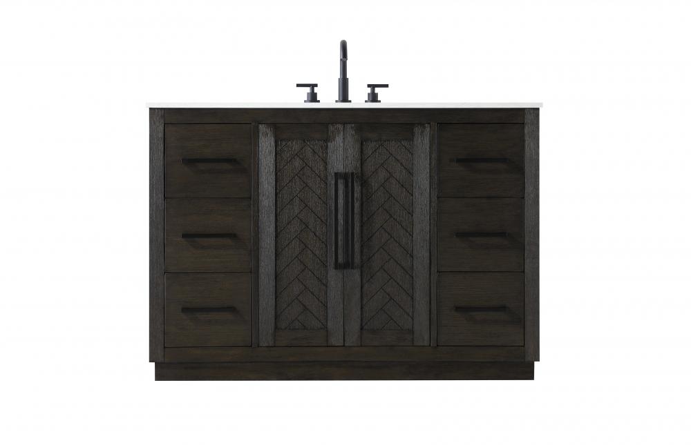 48 inch Single Bathroom Vanity in Chocolate Oak