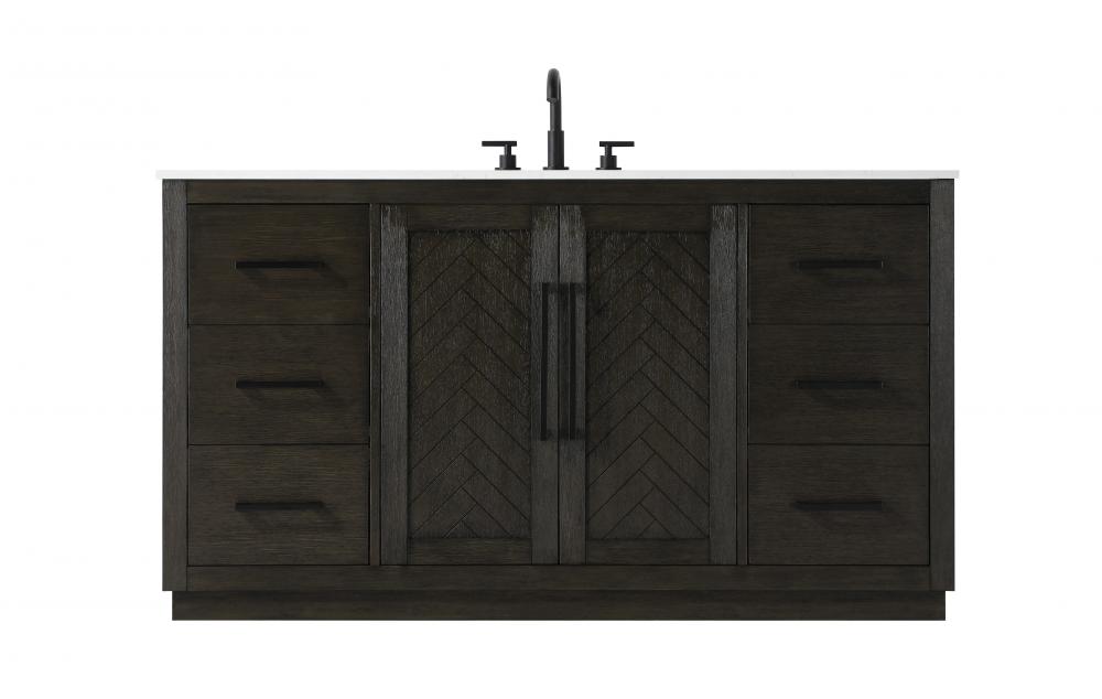 60 inch Single Bathroom Vanity in Chocolate Oak