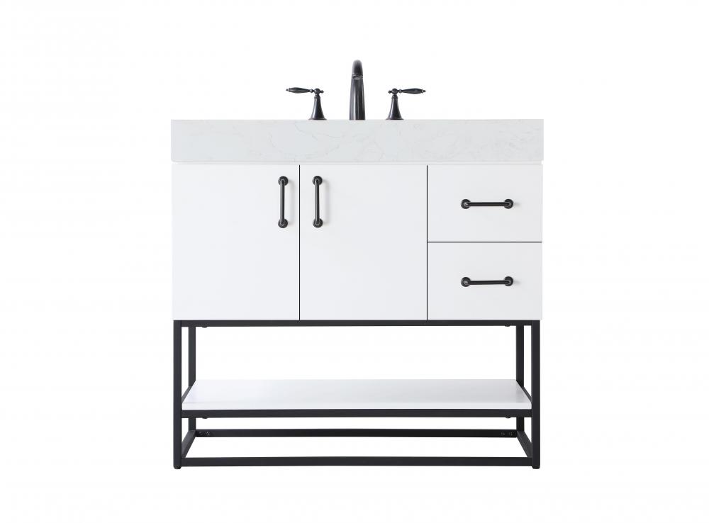 36 inch Single Bathroom Vanity in White