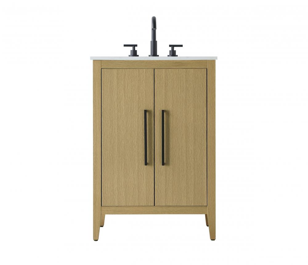 24 Inch Single Bathroom Vanity In  Honey Brown