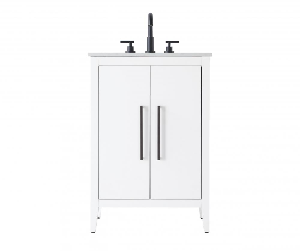 24 Inch Single Bathroom Vanity In White