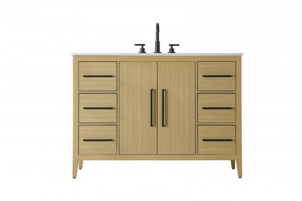 48 Inch Single Bathroom Vanity In  Honey Brown