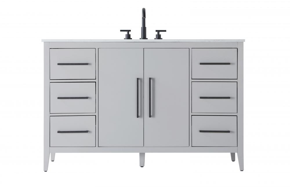 54 Inch Single Bathroom Vanity In Grey