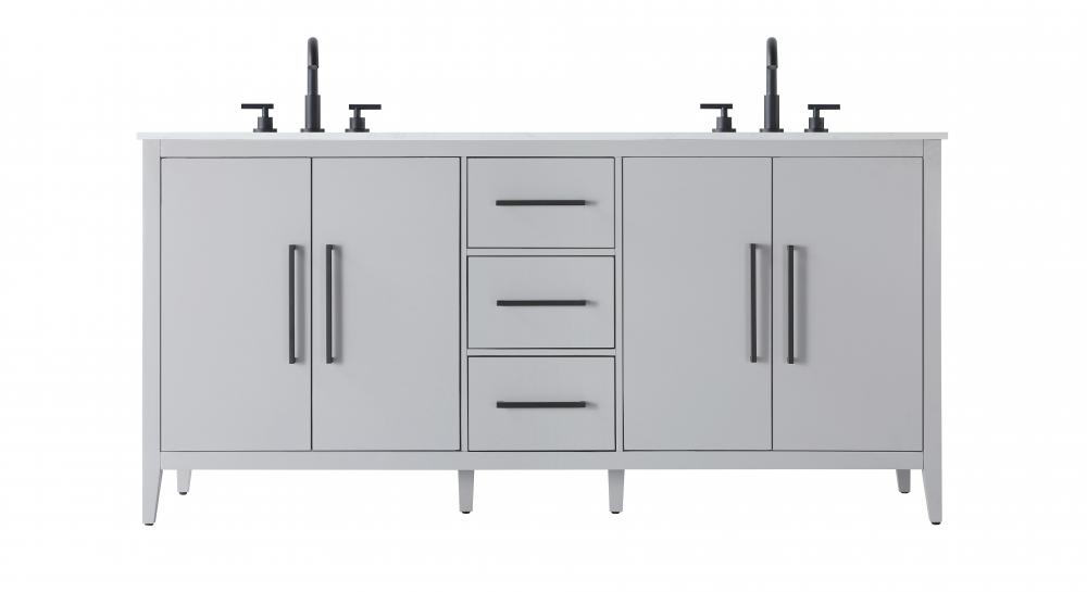 72 Inch Double Bathroom Vanity In Grey