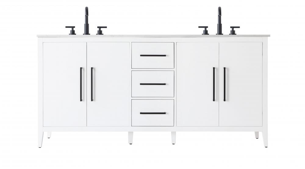 72 Inch Double Bathroom Vanity In White