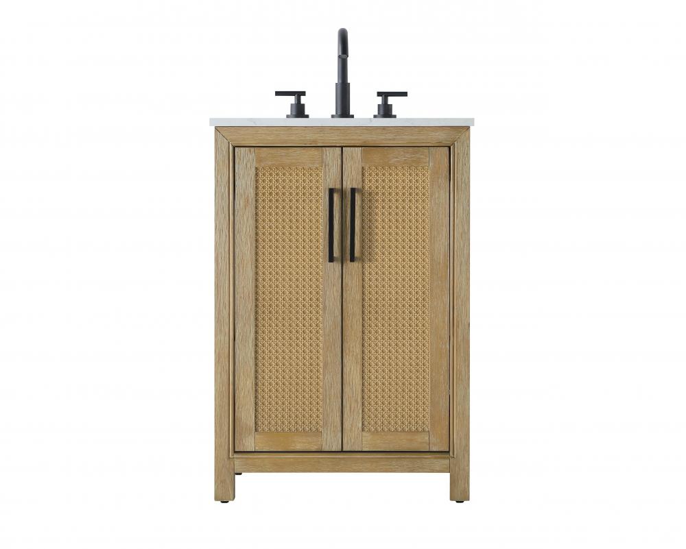 24 inch Single Bathroom Vanity in Linen Oak