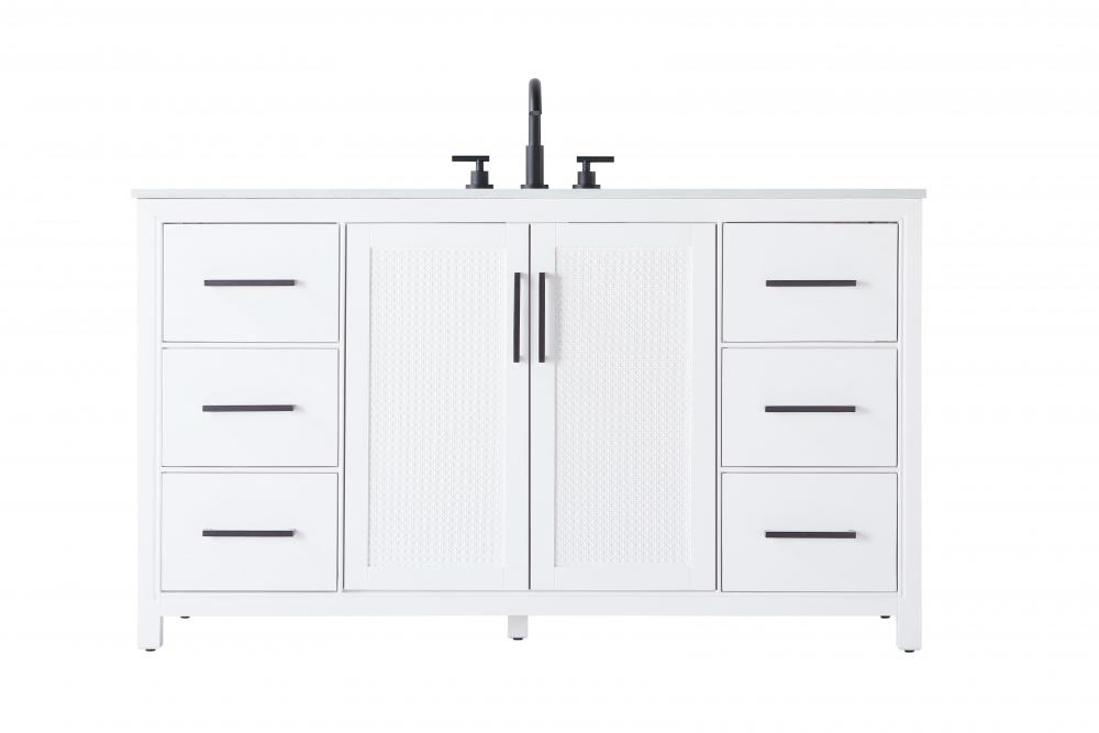 60 Inch Single Bathroom Vanity In White