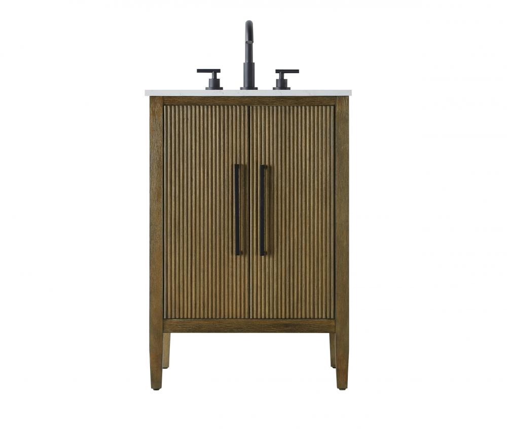 24 inch Single Bathroom Vanity in Hazel Oak