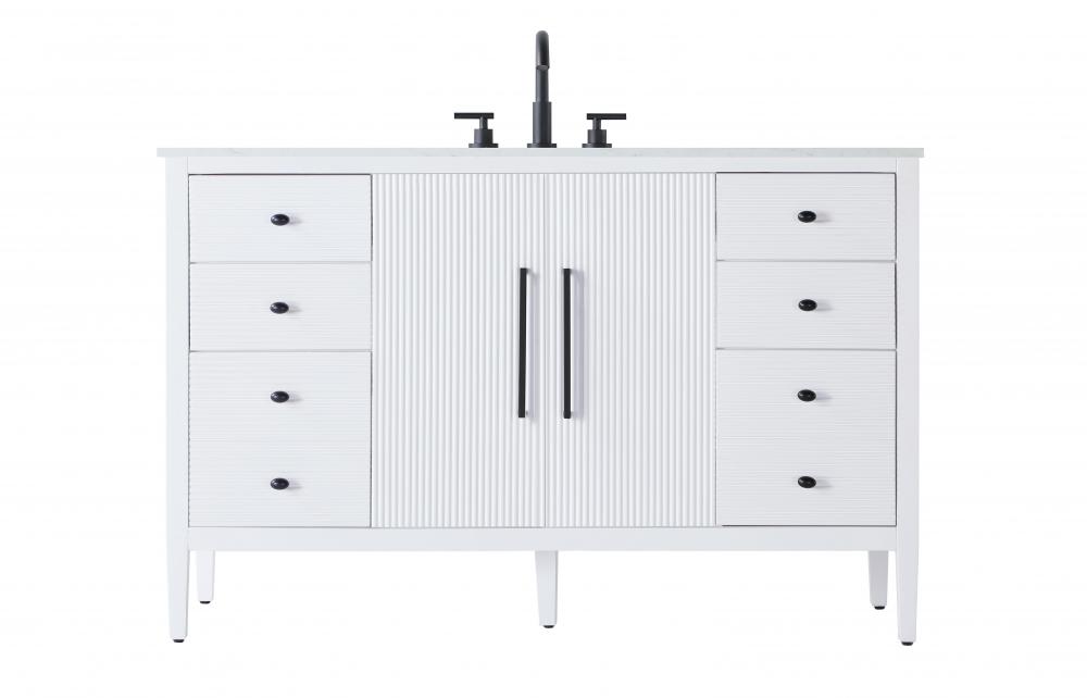 54 inch Single Bathroom Vanity in White