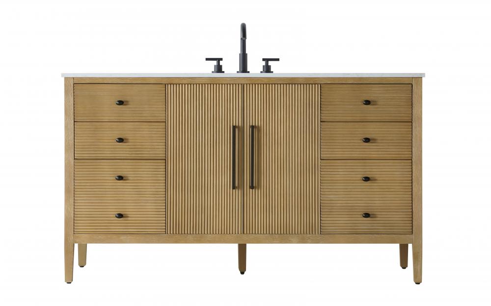 60 inch Single Bathroom Vanity in Linen Oak