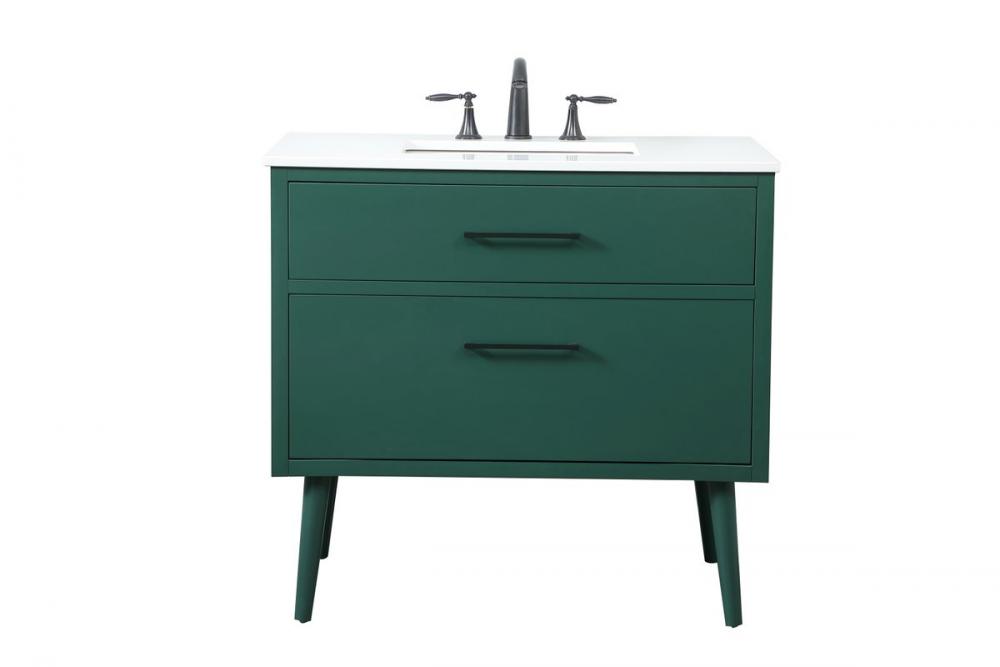 36 Inch Bathroom Vanity in Green