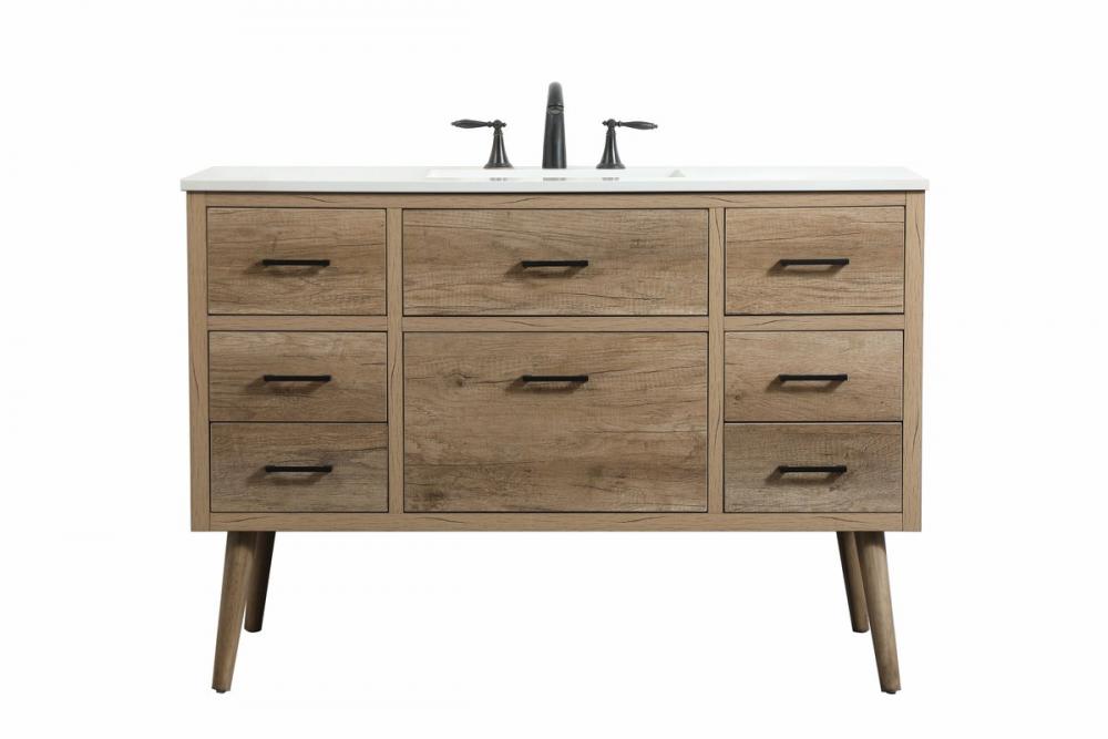 48 Inch Single Bathroom Vanity in Natural Oak