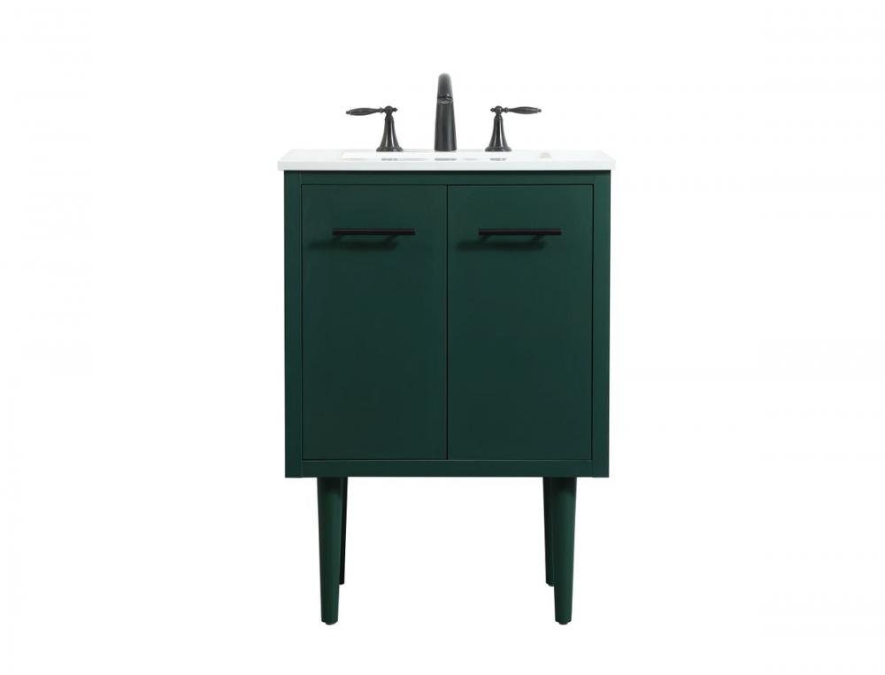 24 Inch Single Bathroom Vanity in Green