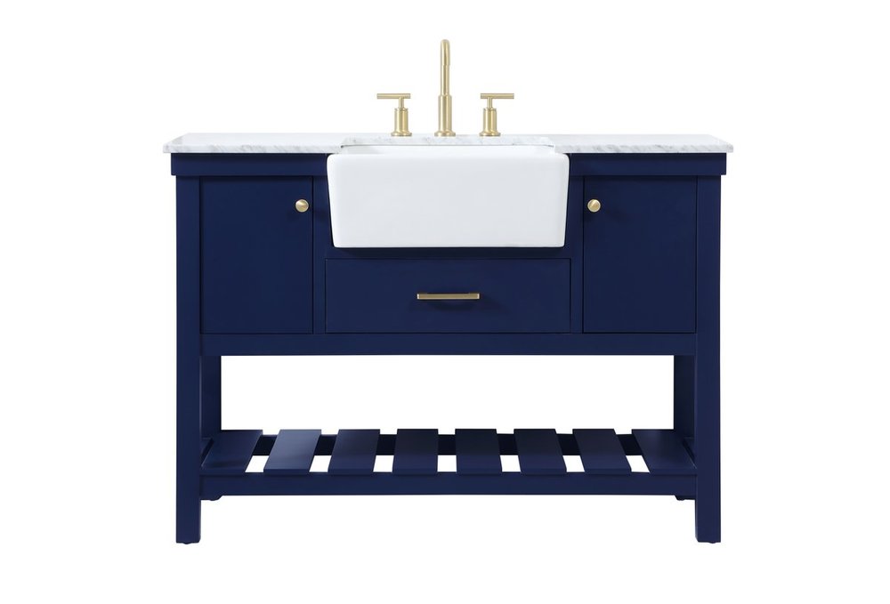 48 inch Single bathroom vanity in blue