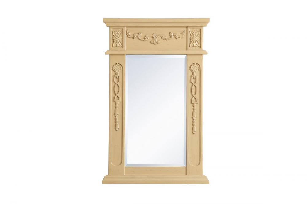 Wood frame mirror 18 inch x 28 inch in Light Antique Beige