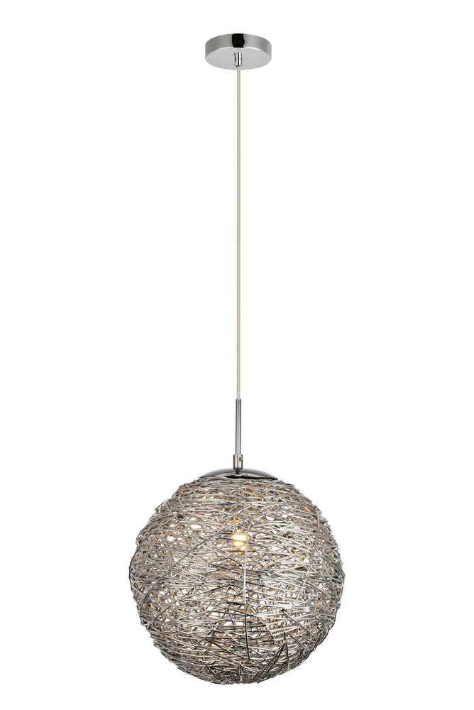 Lilou Collection Pendant D11.4 H12.3 Lt:1 Chrome Finish