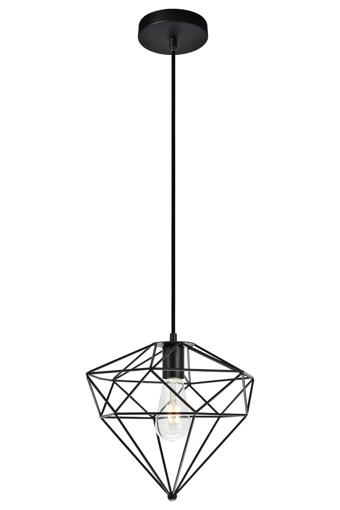 Poe Collection Pendant D12 H11.8 Lt:1 Dark Bronze Finish