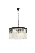 Elegant 1208D26MB/RC - Sydney 8 Light Matte Black Chandelier Clear Royal Cut Crystal