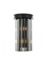 Elegant 1208W8MB-SS/RC - Sydney 2 Light Matte Black Wall Sconce Silver Shade (Grey) Royal Cut Crystal