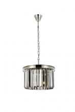 Elegant 1238D16PN-SS/RC - Sydney 3 Light Polished Nickel Pendant Silver Shade (Grey) Royal Cut Crystal